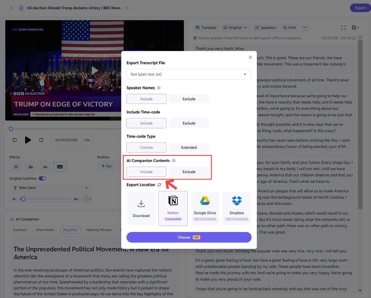 Incluir Conteúdos do Companheiro de IA