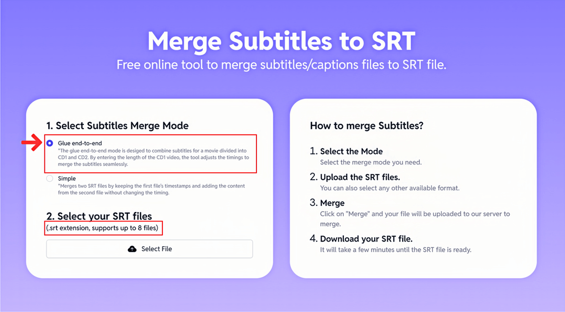 Glue end to end mode and file upload restriction