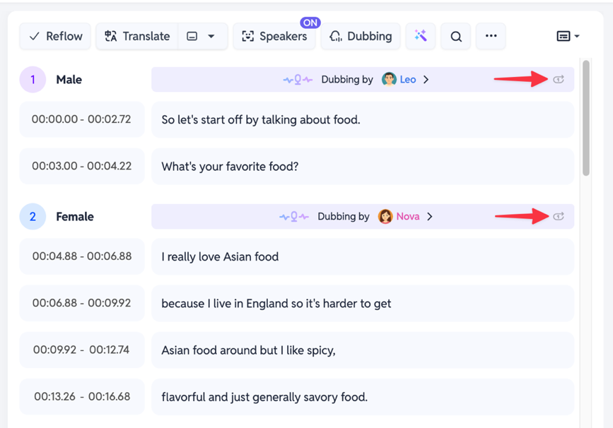 SubEasy AI Dubbing - Identifier les intervenants