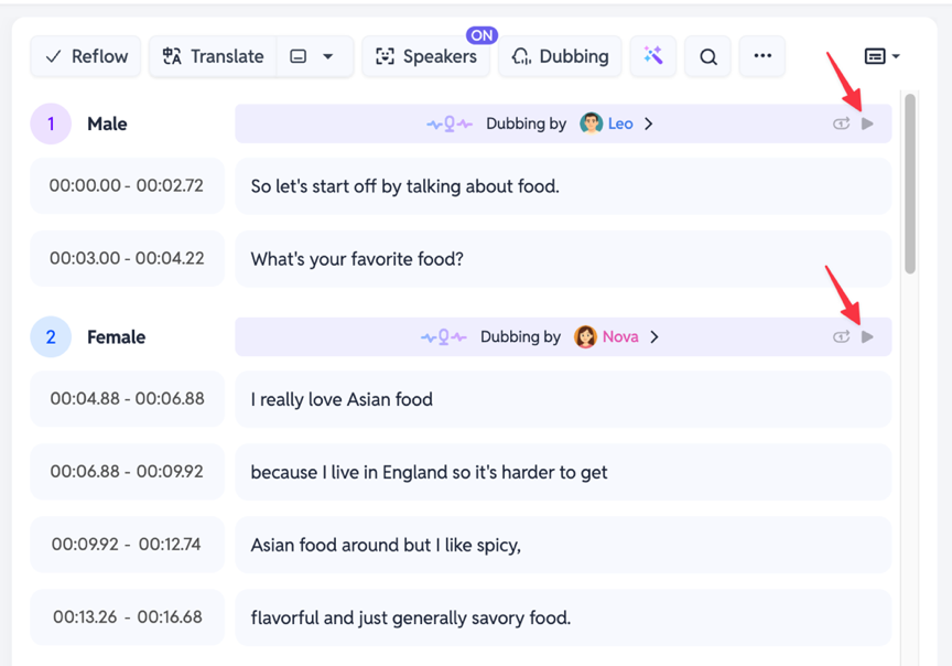 SubEasy AI Dubbing - Identify Speakers
