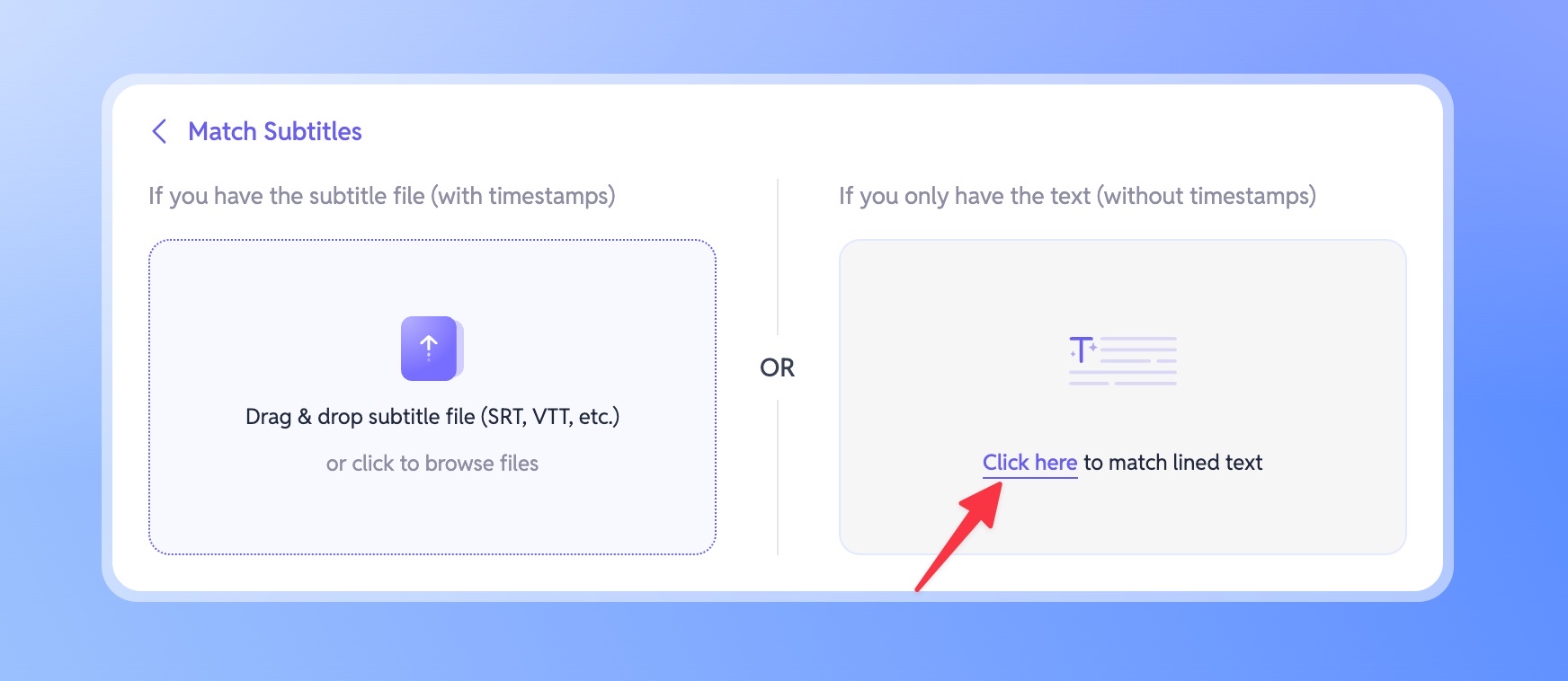 SubEasy Upload a Subtitle File or Transcript 