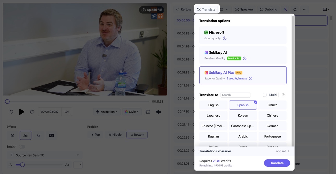 SubEasy AI Translate Foreign Language Videos