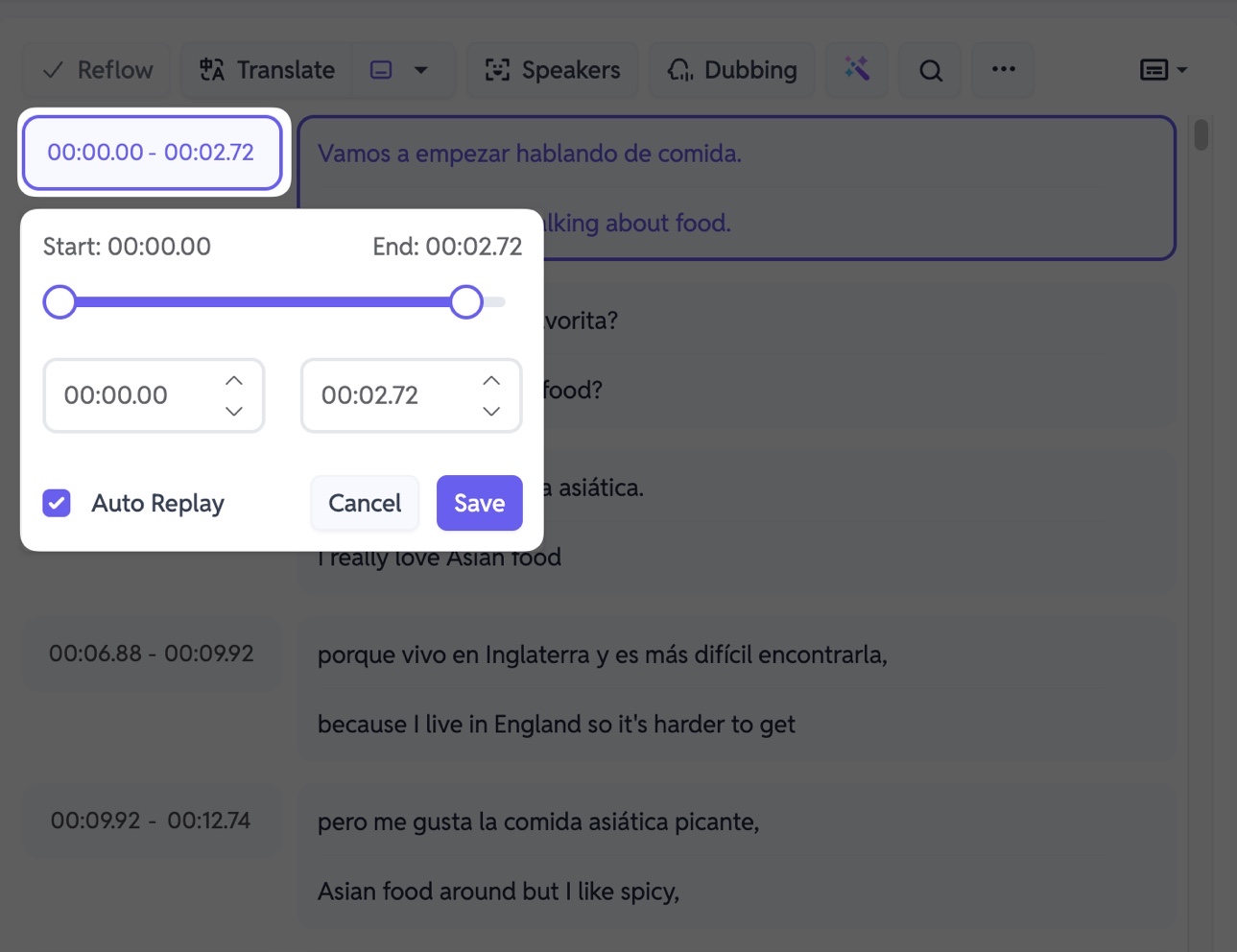 SubEasy Adjust Timeline