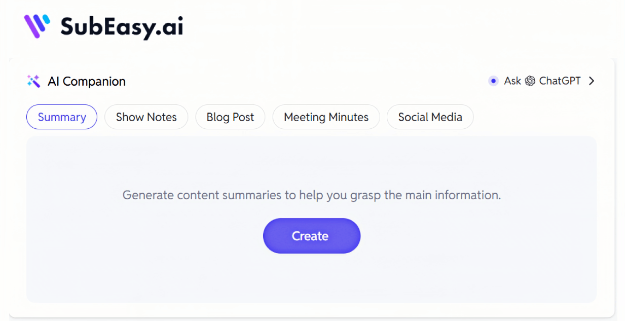SubEasy's AI Companion