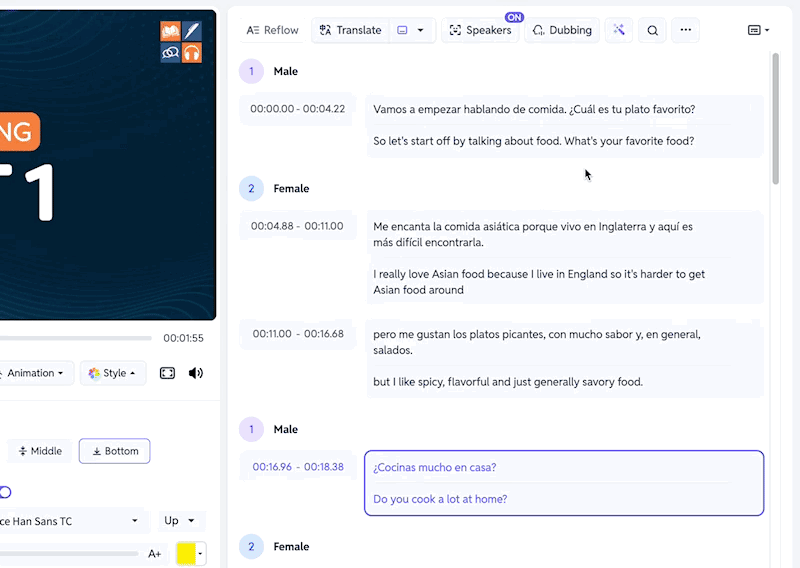 SubEasy AI Dubbing - Identify Speakers