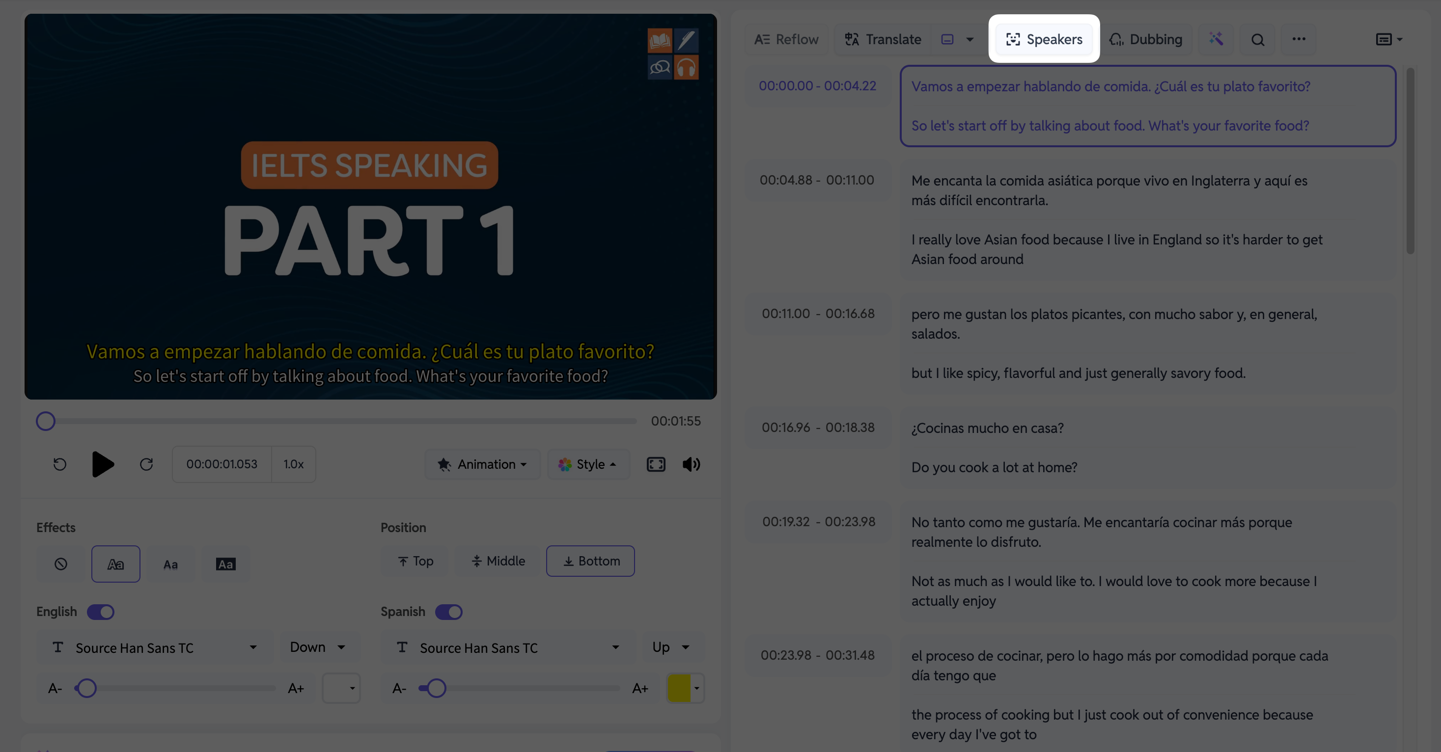 SubEasy AI Dubbing - Identify Speakers