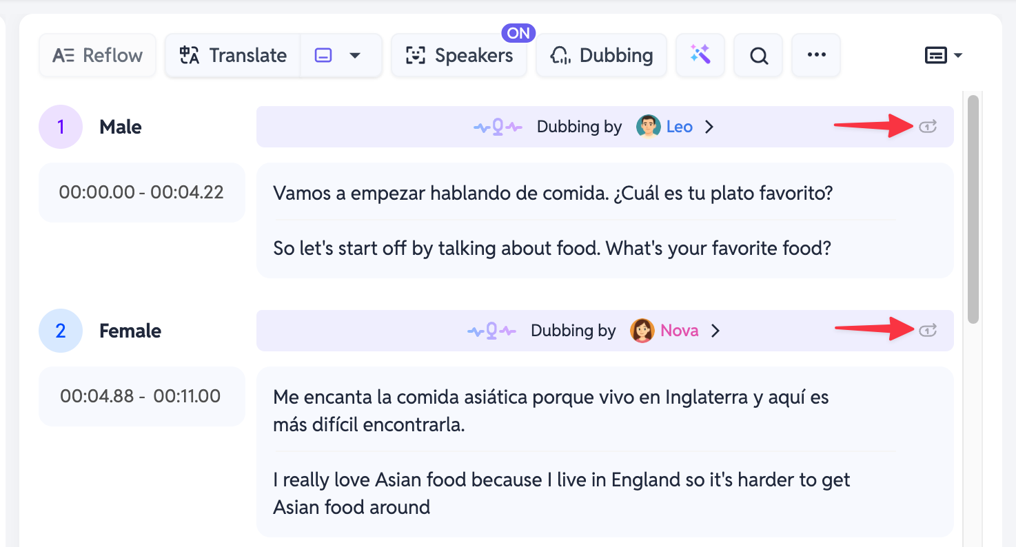 SubEasy AI Dubbing - Identify Speakers