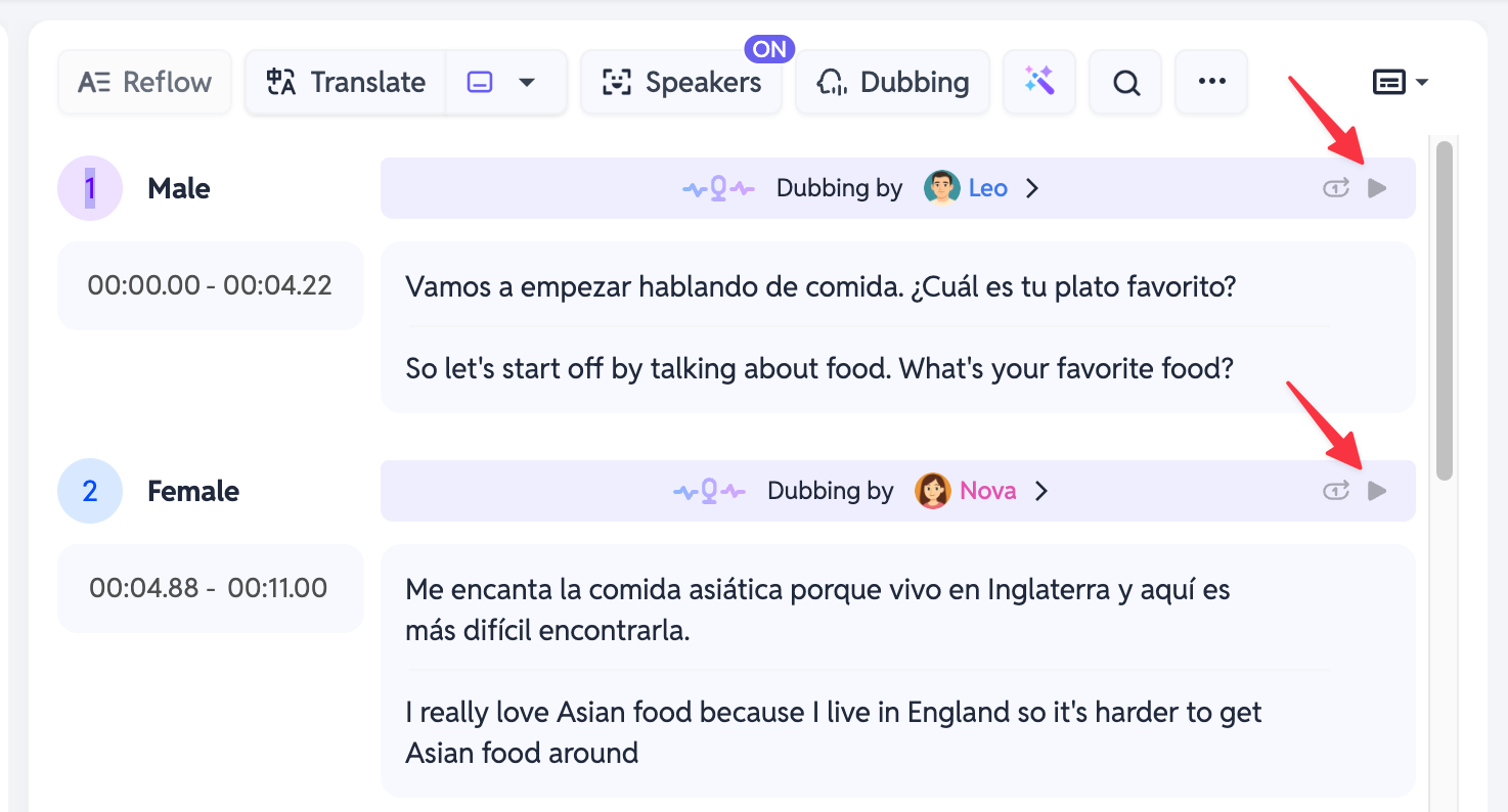 SubEasy AI Dubbing - Identify Speakers